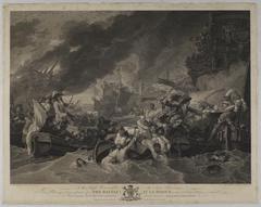 Battle at La Hogue print, 1781