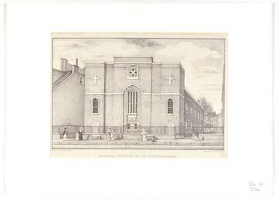 The Catholic Church of St. Mary's lithograph