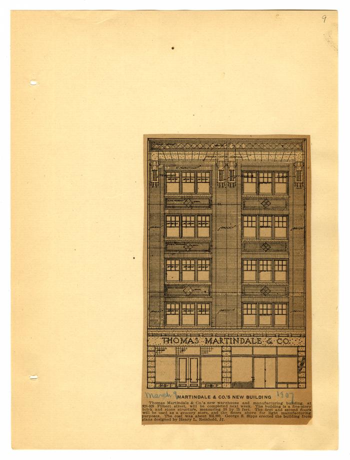 Thomas Martindale & Co.'s new building, 1907