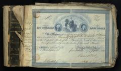 Bank of North America stock certificates, 1860