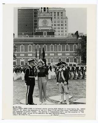 Mike Douglas in Philadelphia with Bobby Riggs photograph, 1974