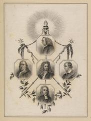 Johnson, Franklin, Addison, Goldsmith, and Swift group portrait, 1887