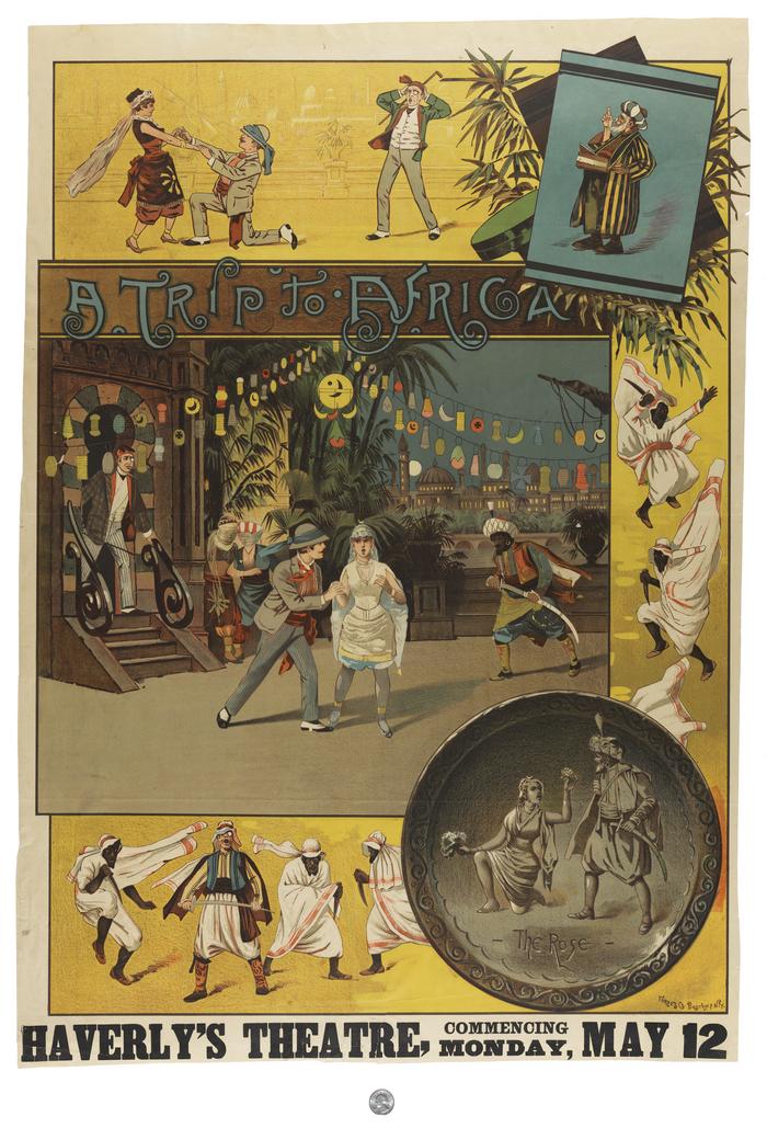 Trip to Africa theater poster, circa 1884 [version 2 of 2]