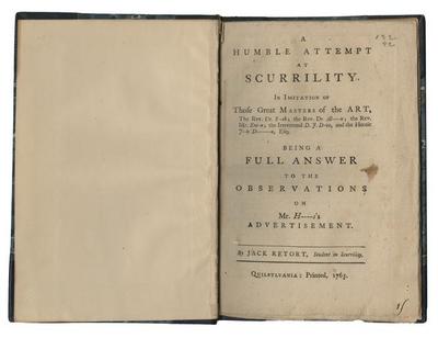 A Humble Attempt at Scurrility pamphlet, 1765