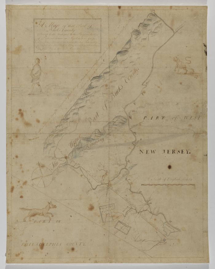 Map of that Part of Bucks County released by the Indians to the Proprietaries of Pensilvania [sic] on September 1737