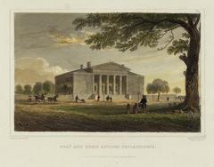 Deaf and Dumb Asylum, Philadelphia lithograph, 1831