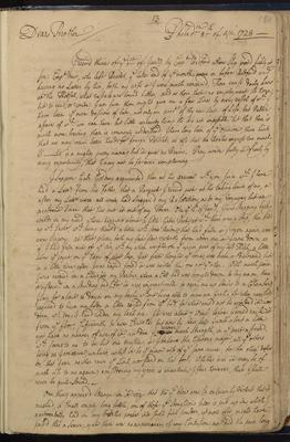 James Logan letter to William Logan, April 8, 1728