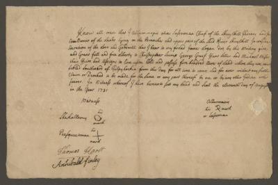 Allummapies [Sassoonan] land grant to Christopher Stumpf and others, 1731