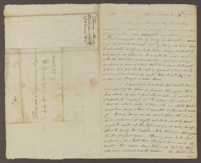 Thomas Paine letter to Thomas Fitzsimons, November 19, 1786