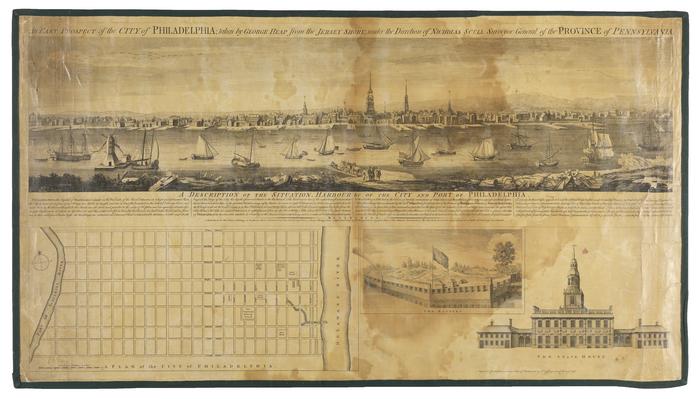 East Prospect of the City of Philadelphia lithograph, 1756