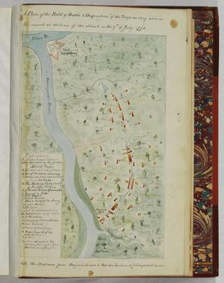 A Plan of the Field of Battle & Disposition of the Troops as they were on the march at the time of the attack on the 9th of July 1755