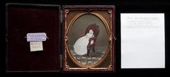 Katharine E. Collins postmortem painted ambrotype, 1865