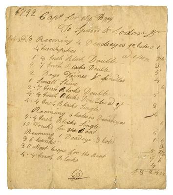 Dutilh and Wachsmuth papers - Bills, receipts, and invoices (1792) [Folder I]