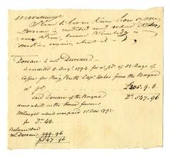 Dutilh and Wachsmuth papers - Bills, receipts, and invoices (1793) [Folder I]