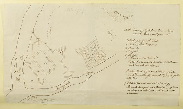 Rough Plan of the Fort building at Pittsburg [sic], with a Plan of the Fort erected there by General Forbes