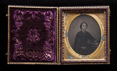 Young woman dressed in mourning ambrotype, undated