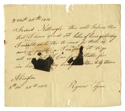 Dutilh and Wachsmuth bills, receipts, invoices, and miscellaneous documents (1812-1846)