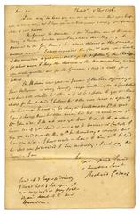 Richard Peters letter to Conrad Weiser, 1756