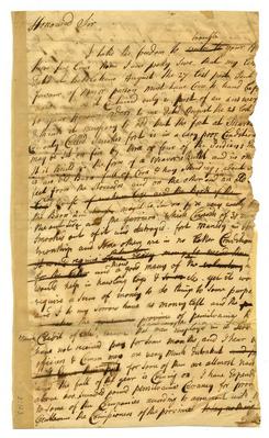 Conrad Weiser to the governor of Pennsylvania: Drafts of two letters (undated)