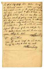 Matthew Lowry testimony (July 16, 1757); Fragment of a cover (July 1757)