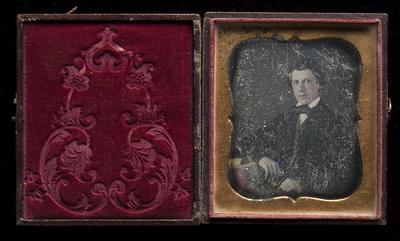 Young man with turned down collar and bow tie daguerreotype, undated