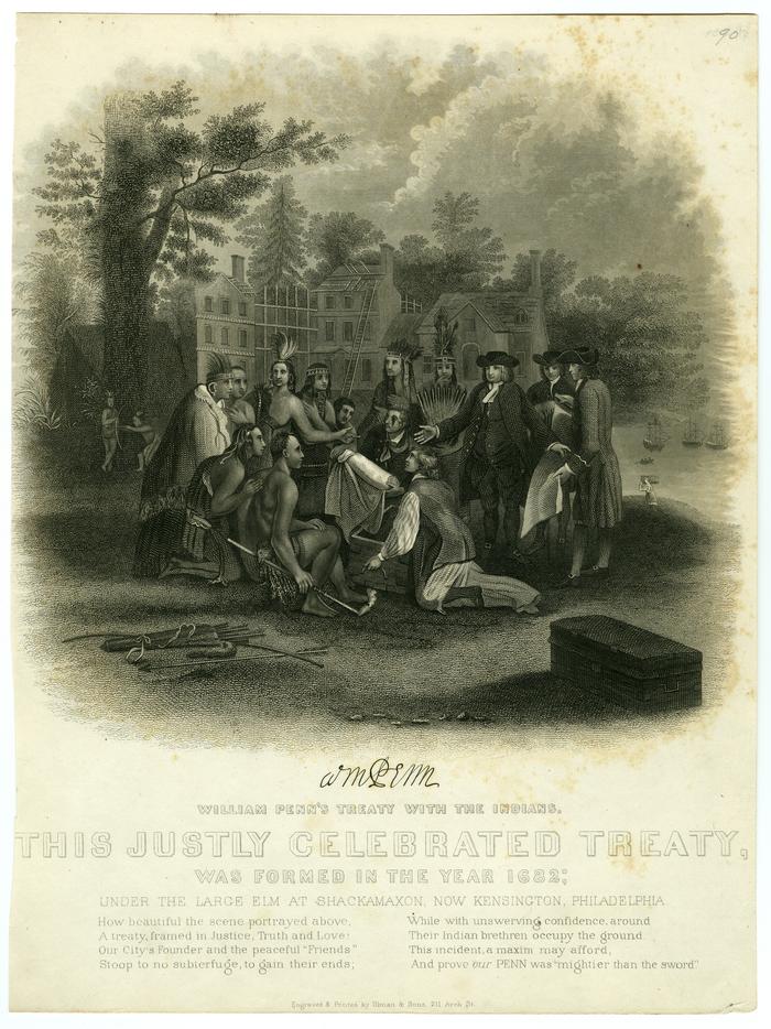  William Penn's Treaty with the Indians engraving, undated