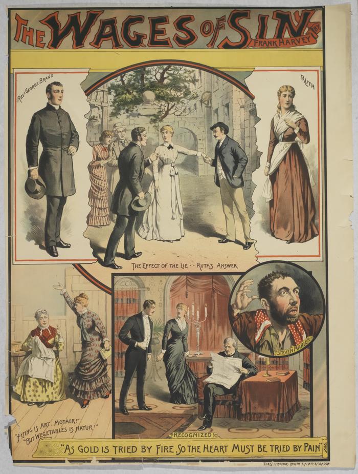 Wages of Sin theatrical poster, 1880