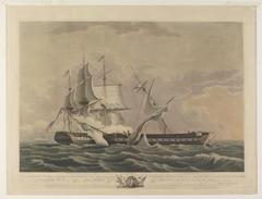 U.S. Frigate "Constitution" captures British Frigate "Guerriere" engraving, undated