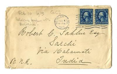 Letter from Gertrude Chandler Sahlin to Robert Chandler Sahlin