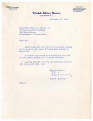 Senator John F. Kennedy to the Honorable William J. Green, Jr.