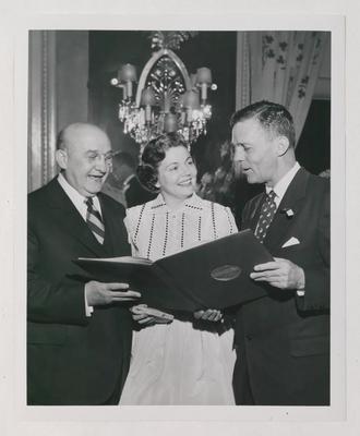 Albert M. Greenfield 50th Anniversary: Albert M. and Elizabeth Greenfield and Mayor Clark