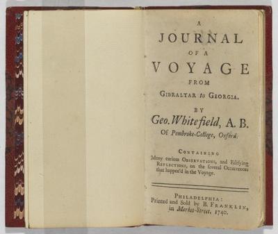 A journal of a voyage from Gibraltar to Georgia 