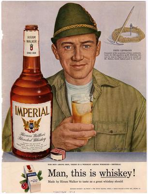 Hiram Walker Imperial Whiskey, Fritz Lippmann advertisement, 1954