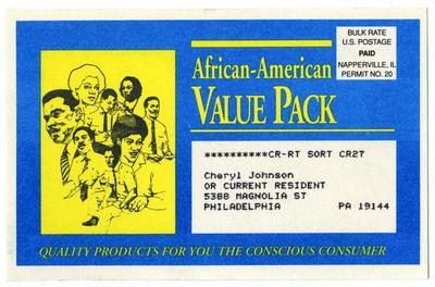 African American Value Pack mass mailing advertisement, 1990