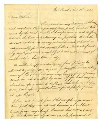 Letter from Thomas Drayton to his father, William Drayton