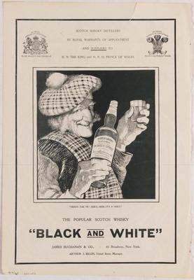 Advertisement, Black and White Scotch Whiskey