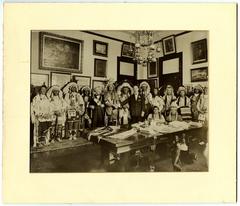 John and Rodman Wanamaker with Native American men group portrait, 1913