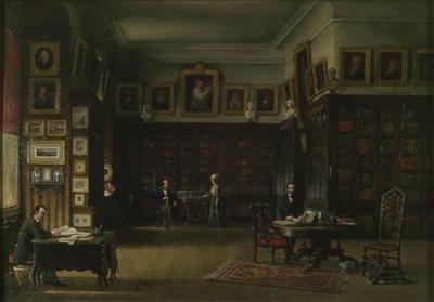 Historical Society of Pennsylvania, Spruce Street Hall [oil on millboard]