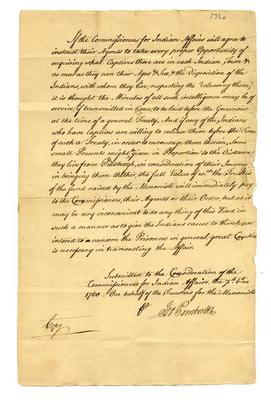 Israel Pemberton letter to the Commissioners of Indian Affairs, 1760