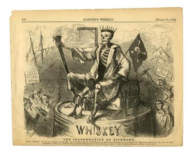 Inauguration at Richmond political cartoon, 1862