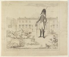 Caucus Curs in Full Yell, or a War-Whoop to Saddle on the People a Papoose President political cartoon, circa 1824