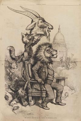 Crowning Insult to Him Who Occupies the Presidential Chair political cartoon, 1876