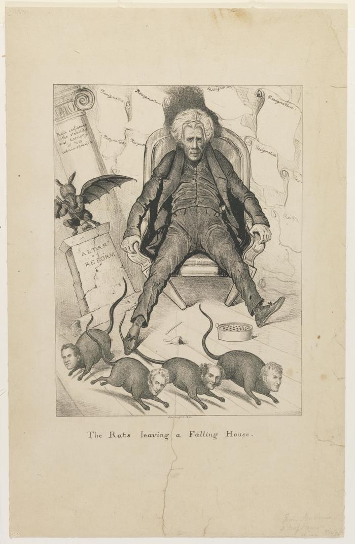 The Rats Leaving a Falling House political cartoon, 1831