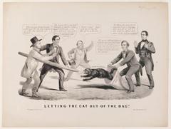 Letting the Cat out of the Bag!! political cartoon, circa 1860