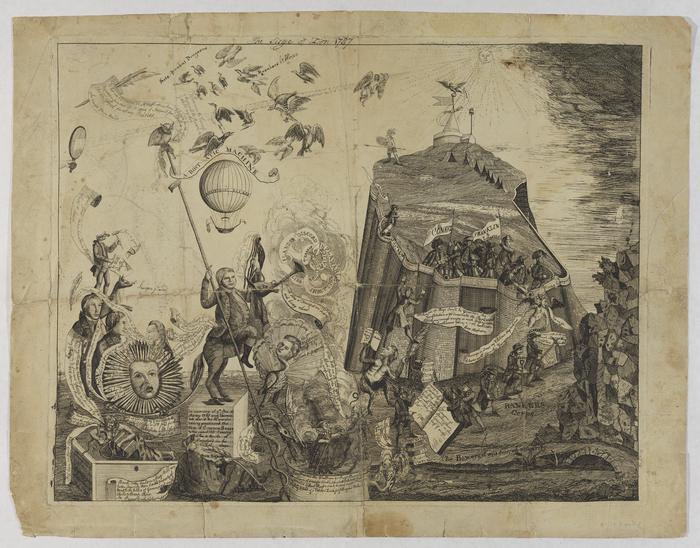 Siege of Zion 1787 [Zion Besieged and Attacked] political cartoon