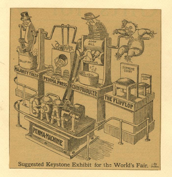 Suggested Keystone Exhibit for the World's Fair political cartoon, 1903