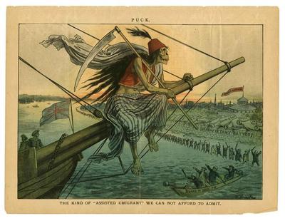 The Kind of "Assisted Emigrant" We Can Not Afford to Admit political cartoon, 1883