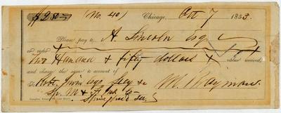 Check of Illinois Central Railroad to Abraham Lincoln