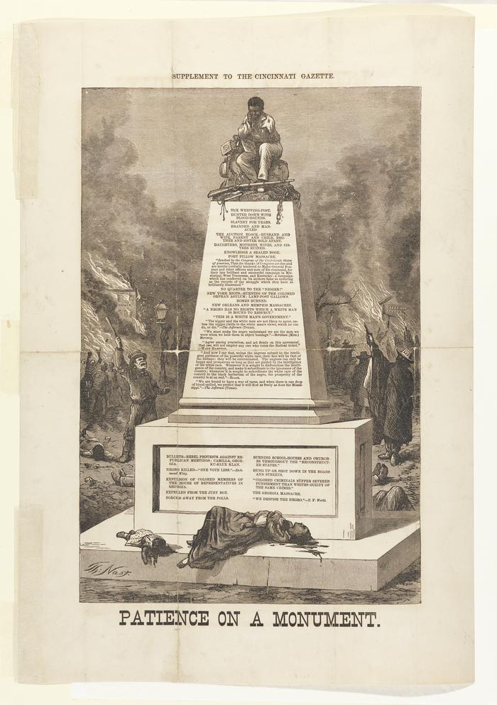 Patience on a Monument political cartoon, 1868