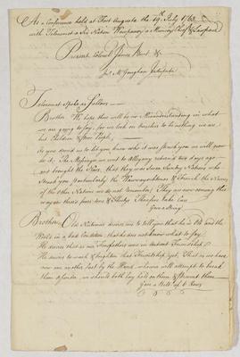 Conference with the Indians at Shamokin or Augusta meeting minutes, 1763